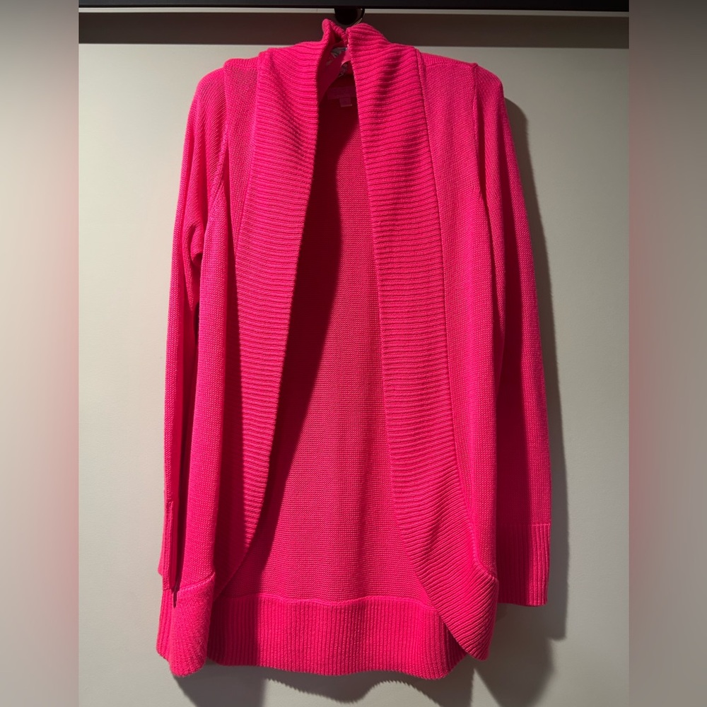 Lilly Pulitzer NWOT pink acrylic cardigan sweater open no snags never worn